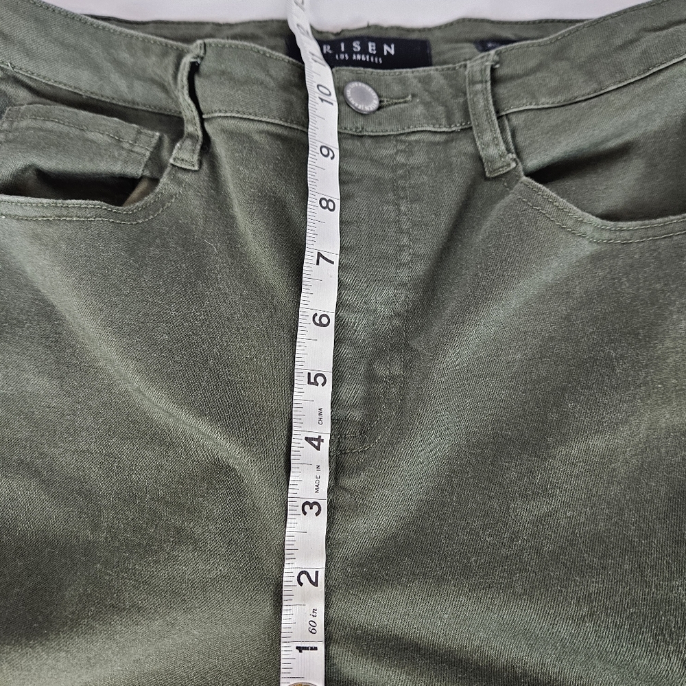 Risen Olive Green Cropped Women's Jeans - Picture 7 of 8